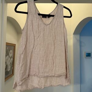 Tahari Light Beige Sleeveless Tank Top